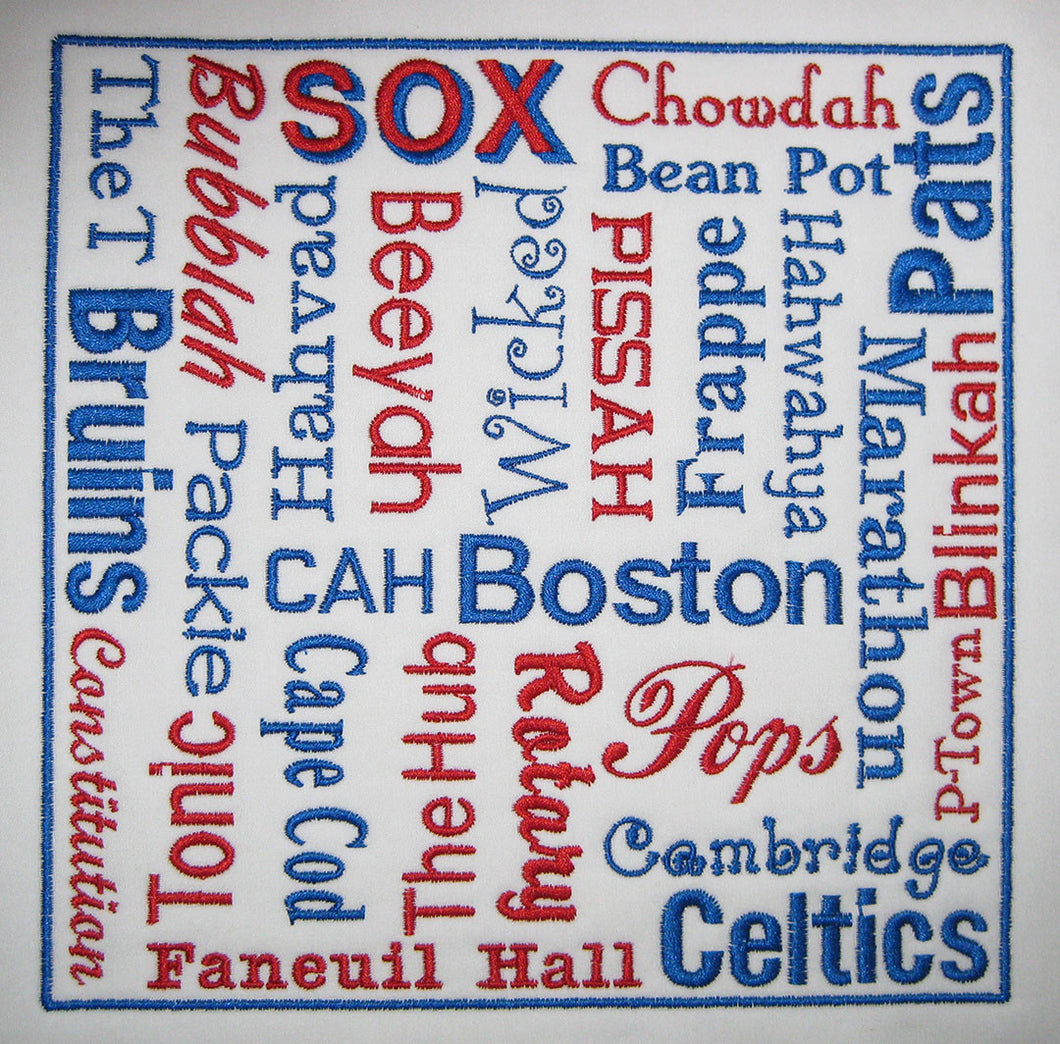 BostonTalk machine embroidery design (LARGE)