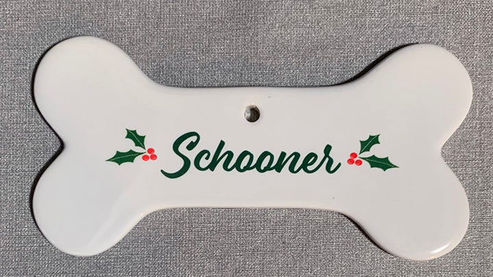 Ceramic Dog Bone Ornament (single side)