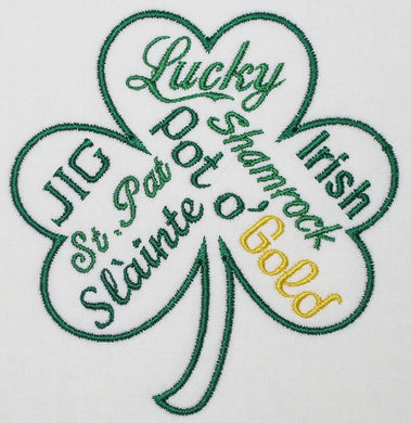 St. PattyTalk machine embroidery design (MINI)