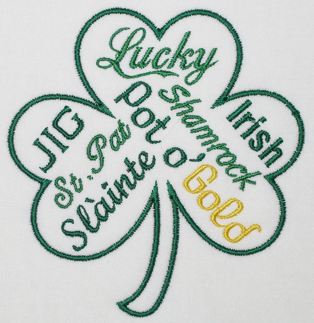 St. PattyTalk machine embroidery design (MINI)