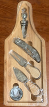 Wine & Cheese 6 piece set with personalized cheese board