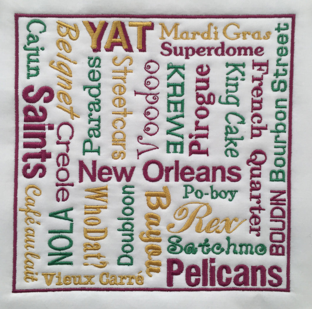 NewOrleansTalk machine embroidery design (LARGE)